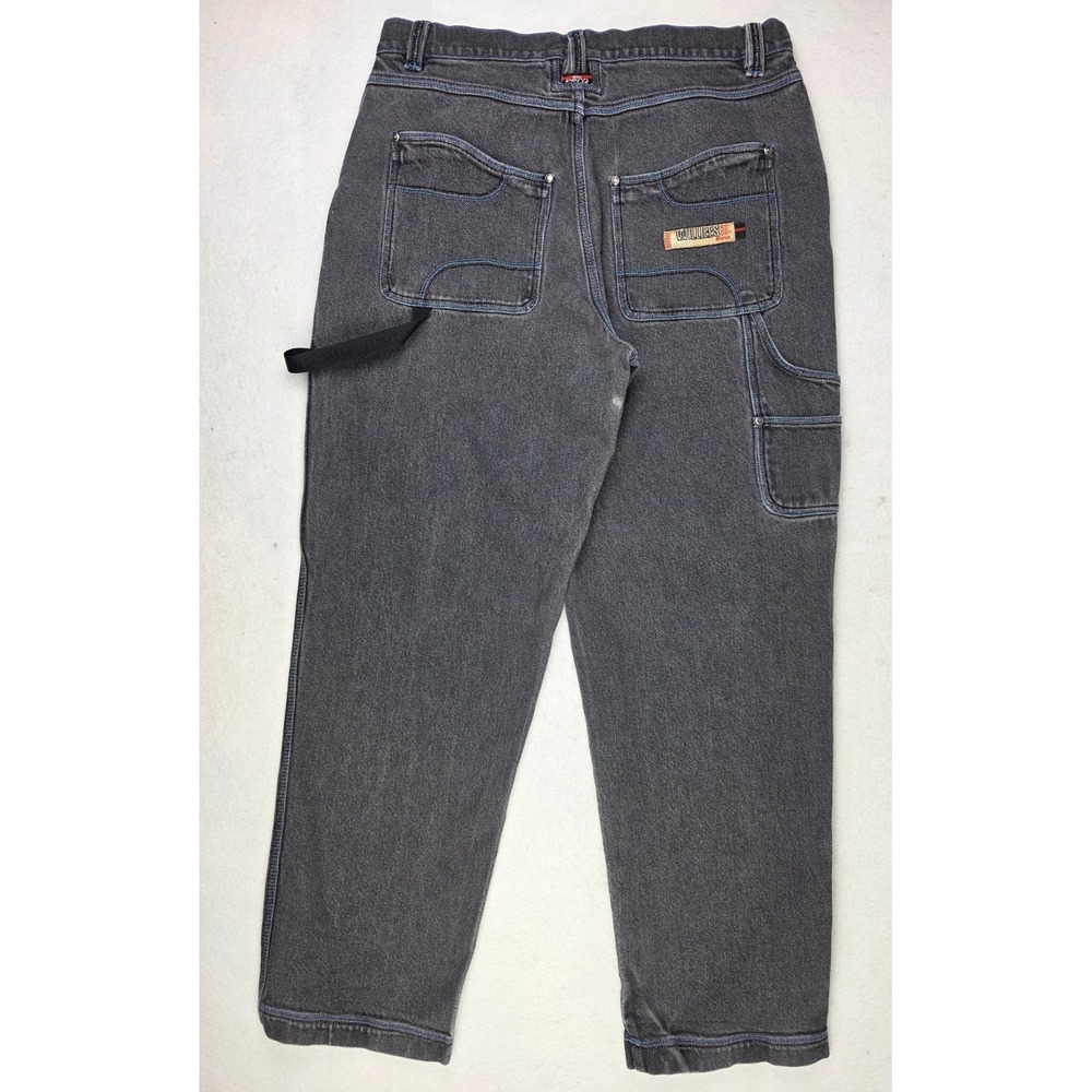 Vintage‎ Esco Willie Jeans Mens 36 Wide Baggy Jeans Denim Black Carpenter Pants - Picture 3 of 12